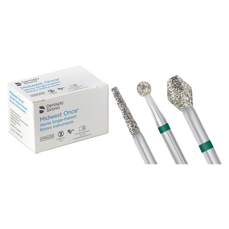 Midwest Once Single Use Diamond Bur – FG, Coarse, Round, #801/010, 1.0 mm Diameter, 1.0 mm Length, 25/Pkg, 1801010C thumbnail 4