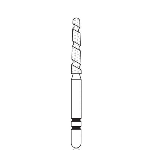 Two Striper TS2000 Diamond Bur, FG, Round-End Taper, #2004.9, Coarse, Green, 1.6 mm Major/1.1 mm Minor, 9 mm Length, 5/Pk, 2000049 thumbnail 10