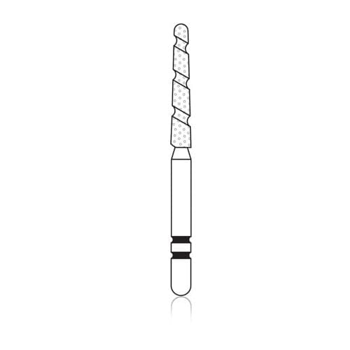 Two Striper TS2000 Diamond Bur, FG, Round End Taper, #2004.10, Coarse, Green, 1.6 mm Major/1.1 mm Minor, 10 mm Length, 5/Pk, 2000050 thumbnail 6
