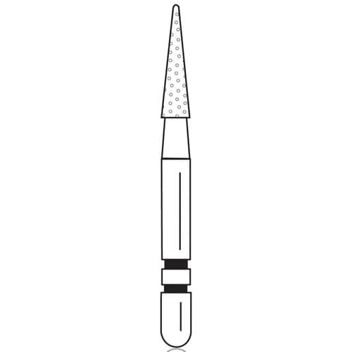 Two Striper Diamond Bur, FG, Cone, 209.6, Coarse, Green, 1.6 mm Major/0.4 mm Minor Diameter, 6.0 mm Length, 5/Pk, 2015035 thumbnail 6
