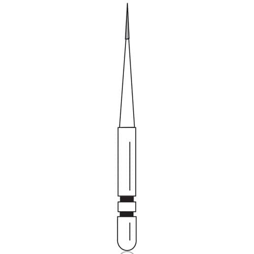 Premier Two Striper Diamond Bur FG, Interproximal Trimmer, #201.3, Fine, Red Ring, 0.8 mm Major/0.3 mm Minor Diameter, 3.0 mm Length, 5/Pk, 2015043 thumbnail 10