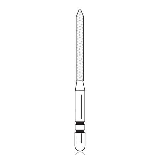 Two Striper Diamond Bur, FG, Bevel-End Cylinder, #250.11, Coarse, Green Ring, 1.2 mm Major/0.4 mm Minor Diameter, 11 mm Length, 5/Pk, 2015068 thumbnail 6