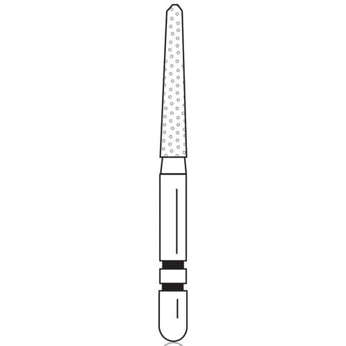 Two Striper Diamond Bur, FG, Flame, #256.9, Coarse, Green Ring, 1.8 mm Major/1.2 mm Minor Diameter, 9 mm Length, 5/Pk, 2015075 thumbnail 6