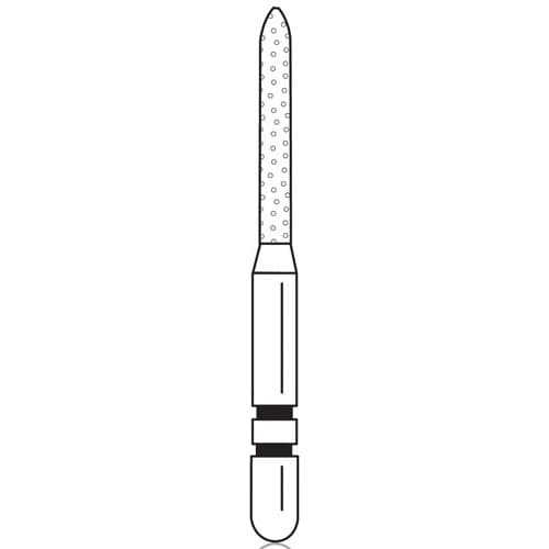 Two Striper® Diamond Bur FG #248.8, Fine, Bevel-End Cylinder, Red Ring, 1.1 mm Major/0.4 mm Minor Diameter, 8.0 mm Length, 5/Pkg, 2015085 thumbnail 5