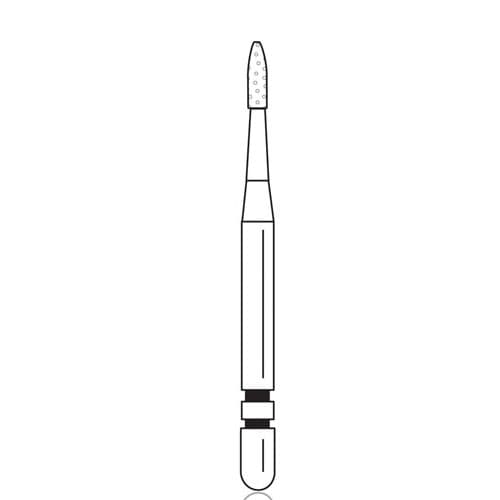 Two Striper Diamond Bur, FG, Flame, #260.3, Coarse, Green, 1.0 mm Major/0.9 mm Minor Diameter, 3.0 mm Length, 5/Pk, 2015121 thumbnail 5
