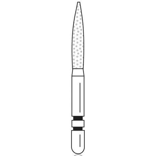 Premier Two Striper Diamond Bur, FG, Flame, #265.8, Coarse, Green, 5/Pk, 2015131 thumbnail 6