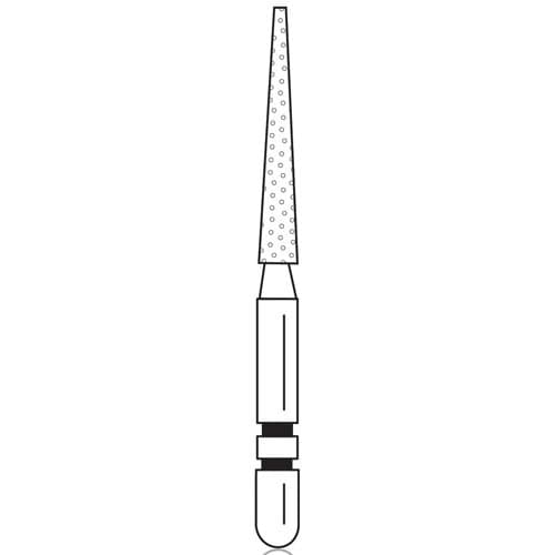 Two Striper Diamond Bur, FG, Cone, #207.10, Coarse, Green, 1.9 mm Major/0.5 mm Minor Diameter, 10 mm Length, 5/Pk, 2015149 thumbnail 6