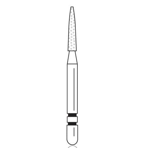 Two Striper® Diamond Bur FG, Fine, Flame, #260.6.5, 1.3 mm Major/0.4 mm Minor Diameter, 6.5 mm Length, Red Ring, 5/Pkg, 2015152 thumbnail 4