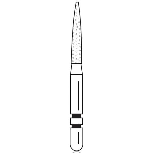 Two Striper Diamond Burs, FG, Flame, 263.8, Fine, Red, 1.6 mm Major/0.4 mm Minor Diameter, 8.0 mm Length, 5/Pk, 2015157 thumbnail 6