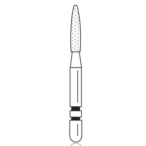 Two Striper® Diamond Bur FG, Fine, Flame #265.6.5F, 1.4 mm Major/0.5 mm Minor Diameter, 6.5 mm Length, Red Ring, 5/Pkg, 2015159 thumbnail 5