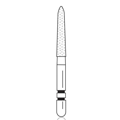 Two Striper Diamond Bur, FG, Flame, #270.9, Fine, Red, 1.9 mm Major/0.5 mm Minor Diameter, 9.0 mm Length, 5/Pk, 2015169 thumbnail 10
