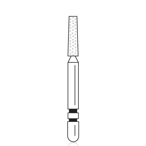 Two Striper® Diamond Bur FG, Coarse, Flat-End Taper, #723.6, 1.6 mm Major/1.3 mm Minor Diameter, 6.0 mm Length, Green Ring, 5/Pkg, 2015255 thumbnail 4