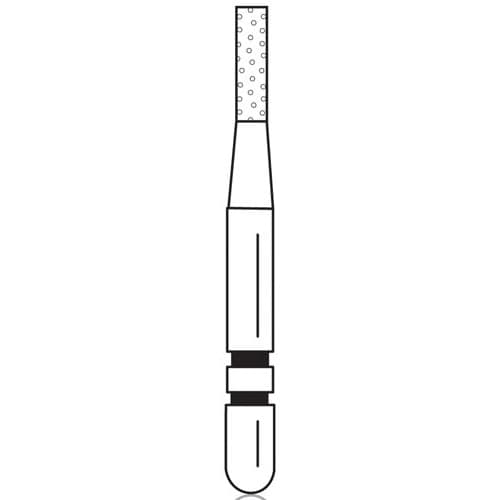 Two Striper® Diamond Bur, FG, Fine, Red Ring, Cylinder Flat End, #514.4F, 1.1 mm Diameter, 4.0 mm Length, 5/Pkg, 2015294 thumbnail 3