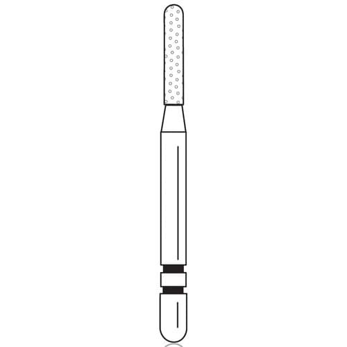 Two Striper® Diamond Bur, FG, Coarse, Green, Parallel Cylinder Round End, #573.6C, 1.2 mm Diameter, 6.0 mm Length, 5/Pkg, 2015310 thumbnail 4