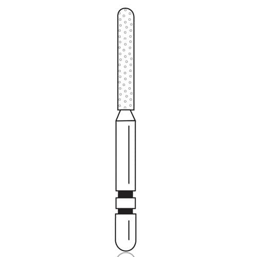 Two Striper® Diamond Bur FG, Parallel Cylinder Round End, #550.8, Coarse, Green Ring, 1.4 mm Diameter, 8.0 mm Length, 5/Pkg, 2015311 thumbnail 5