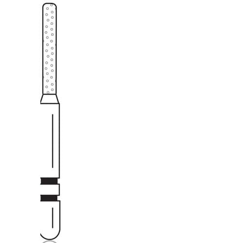 Two Striper® Diamond Bur, FG, Fine, Red, KS Cylinder Round End, #575.7, 1.2 mm Diameter, 7.0 mm Length, 5/Pkg, 2015322 thumbnail 4