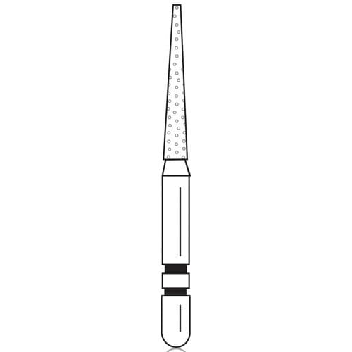 Two Striper Diamond Burs, FG, Flat-End Taper, 700.9, Coarse, Green, 1.4 mm Major/0.6 mm Minor Diameter, 9.0 mm Length, 5/Pk, 2015335 thumbnail 5