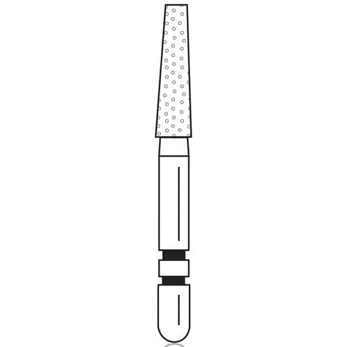Two Striper Diamond Bur, FG, Flat-End Taper, #701.7, Fine, Red Ring, 1.8 mm Major/1.1 mm Minor Diameter, 7.0 mm Length, 5/Pk, 2015369 thumbnail 5