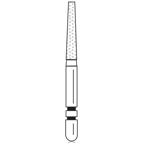 Two Striper Diamond Bur, FG, Flat-End Taper, 702.8, Fine, Red, 1.4 mm Major/0.9 mm Minor, 8 mm Length, 5/Pk, 2015373 thumbnail 6