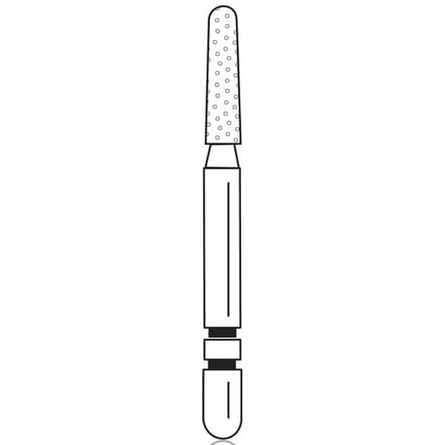 Two Striper Diamond Bur FG, Coarse, Round-End Taper, #782.6C, 1.4 mm Major/1.1 mm Minor Diameter, 6.0 mm Length, Green Ring, 5/Pkg, 2015423 thumbnail 5