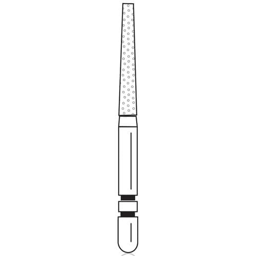 Two Striper® Diamond Bur FG, Fine, Flat-End Taper, #725.10F, 1.8 mm Major/0.9 mm Minor Diameter, 10.0 mm Length, 5/Pkg thumbnail 4