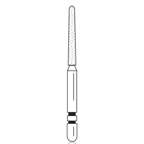 Two Striper Diamond Bur, FG, Round-End Taper, 781.10, Coarse, Green, 1.3 mm Major / 0.8 mm Minor Diameter, 10 mm Length, 5/Pk, 2015466 thumbnail 10