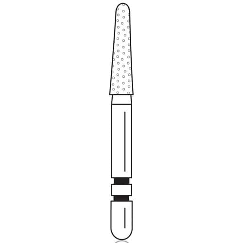Two Striper Diamond Bur, FG, Round-End Taper, 767.7, Fine, Red, 1.8 mm Major/1.1 mm Minor, 7.0 mm Length, 5/Pk, 2015483 thumbnail 6