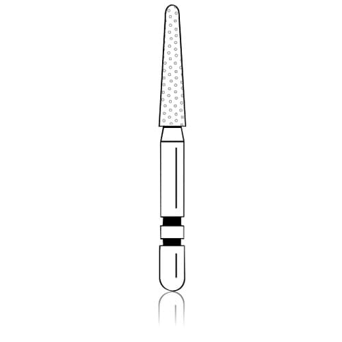 Two Striper® Diamond Bur FG, Round End Taper, #767.8, Fine Grit, Red Ring, 1.8 mm Major/1.0 mm Minor Diameter, 8.0 mm Length, 5/Pkg, 2015484 thumbnail 5