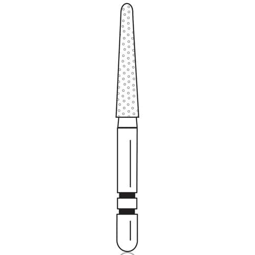 Two Striper Diamond Bur, FG, Round-End Taper, 767.9, Fine, Red, 1.8 mm Major/0.9 mm Minor, 9.0 mm Length, 5/Pk, 2015485 thumbnail 6