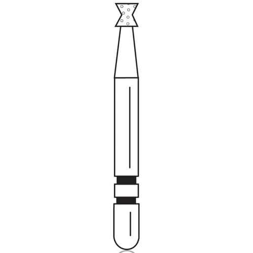 Two Striper Diamond Bur, FG, Amalgam Remover, Hourglass, #1210, Medium, Blue, 1.3 mm Major/0.9 mm Minor Diameter, 5/Pk, 2015591 thumbnail 6