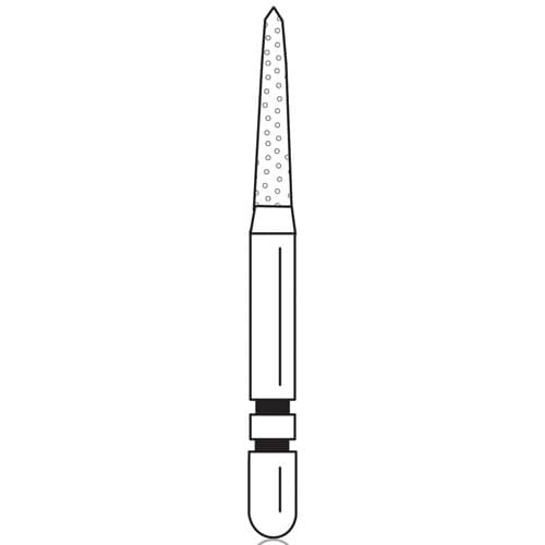 Premier Two Striper Gold-Plated Curettage Diamond Bur, Friction Grip, Medium Grit, Cone Beveled End, 252.SA, 5/Pack, 2015603 thumbnail 5