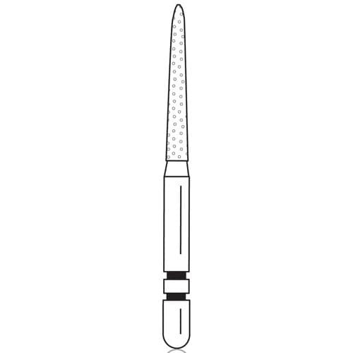 Two Striper Gold-Plated Curettage (GCP) Diamond Bur, FG, 252.SC, Medium, Blue Ring, 1.8 mm Major/0.4 mm Minor Diameter, 10 mm Length, 5/Pk, 2015607 thumbnail 10
