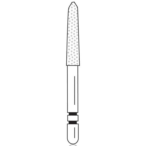 Two Striper Gold-Plated Curettage Diamond Bur, FG, 254.SC, Medium, Blue, 2.2 mm Major/0.4 mm Minor, 10 mm Cutting Length, 5/Pk, 2015619 thumbnail 6