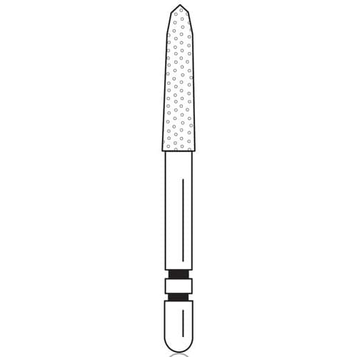 Premier Two Striper Gold-Plated Curettage (GCP) Diamond Bur, Friction Grip, Medium Grit, Cone Beveled End, 257.SB, 5/Pkg, 2015623 thumbnail 5