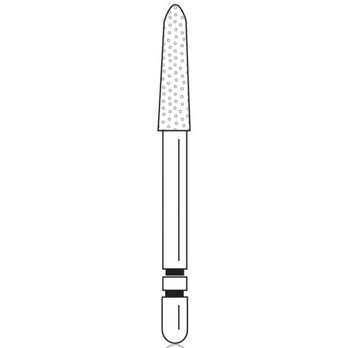 Premier Two Striper Gold-Plated Curettage Diamond Bur, Friction Grip, Medium Grit, Cone Beveled End, 258.SB, 5/Pkg, 2015627 thumbnail 5