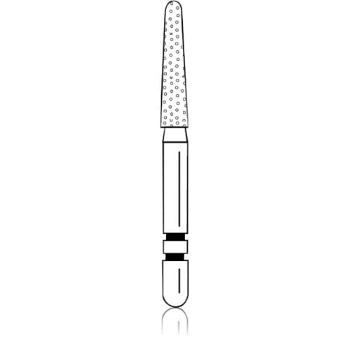 Two Striper Diamond Bur, FG, Round-End Taper, L770.8, Coarse, Green, Long Shank, 1.8 mm Major/1.3 mm Minor Diameter, 8.0 mm Length, 5/Pk, 2015650 thumbnail 6