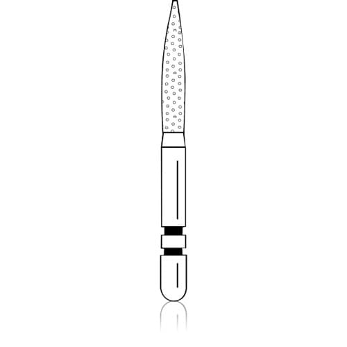 Two Striper® Diamond Bur, FG Long, Fine, Flame, #L265.8, 1.4 mm Major/0.4 mm Minor Diameter, 8.0 mm Length, 5/Pkg, 2015655 thumbnail 5