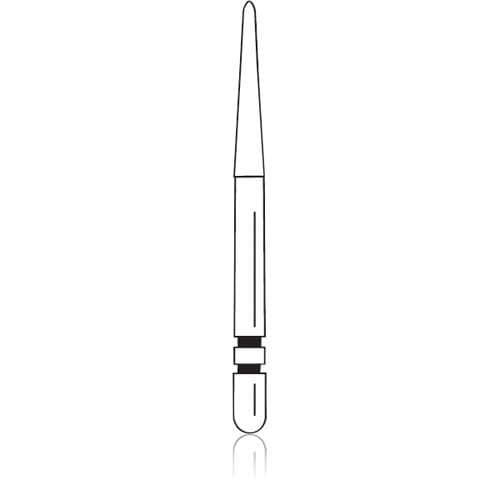 Two Striper MFS Finishing Diamond Bur FG #257 MF3, Ultra Fine (10 micron), Round-End Taper, 1.8 mm Major/1.2 mm Minor Diameter, 5/Pkg, 2015858 thumbnail 5