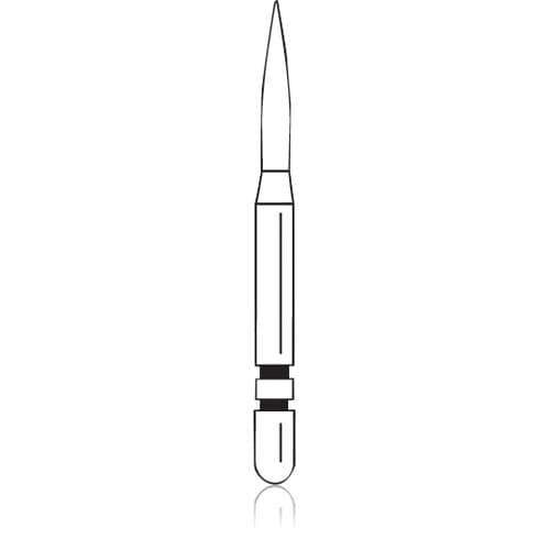 Two Striper MFS Finishing Diamond Bur, FG, #265/MF3, Ultra Fine (10 micron), Flame, 1.2 mm Major/0.3 mm Minor Diameter, 5/Pkg, 2015861 thumbnail 5