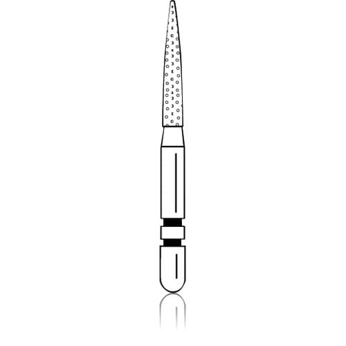 Premier Two Striper ShortCut Diamond Bur, FGSS, Flame, #260.8, Coarse, Green Ring, 1.4 mm Major/0.4 mm Minor Diameter, 8 mm Length, 5/Pkg, 2015901 thumbnail 6