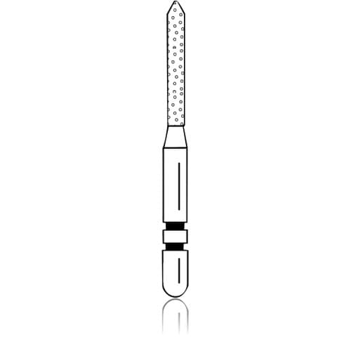 Two Striper ShortCut Diamond Bur, FGSS, Bevel-End Cylinder, #250.8 S, Coarse, Green, 1.2 mm Major/0.4 mm Minor Diameter, 8 mm Length, 5/Pk, 2015902 thumbnail 6