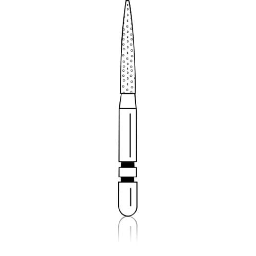 Premier Two Striper ShortCut Diamond Bur, Flame, Fine Grit, FG Short Shank, 260.8F, 5/Pkg, 2015924 thumbnail 5