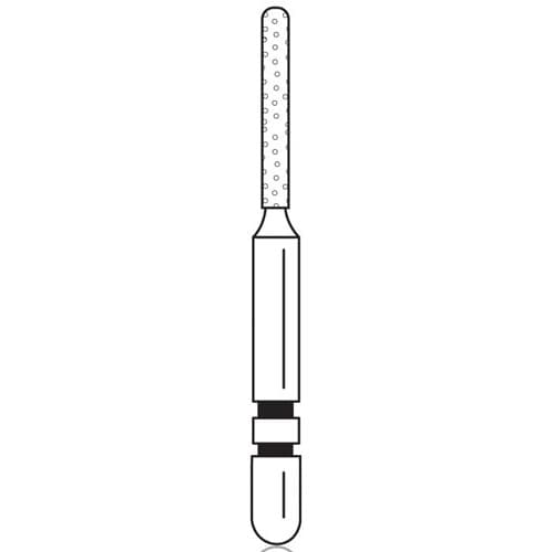 Two Striper® Diamond Bur, FG, Fine, Red Ring, KS Cylinder Round End, #574.7F, 1.0 mm Diameter, 7.0 mm Length, 5/Pkg, 2015954 thumbnail 4