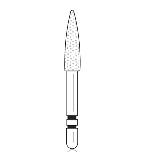 Two Striper Diamond Bur, FG, Flame, #275.9, Coarse, Green, 2.2 mm Major/0.4 mm Minor Diameter, 9.0 mm Length, 5/Pk, 2015955 thumbnail 6