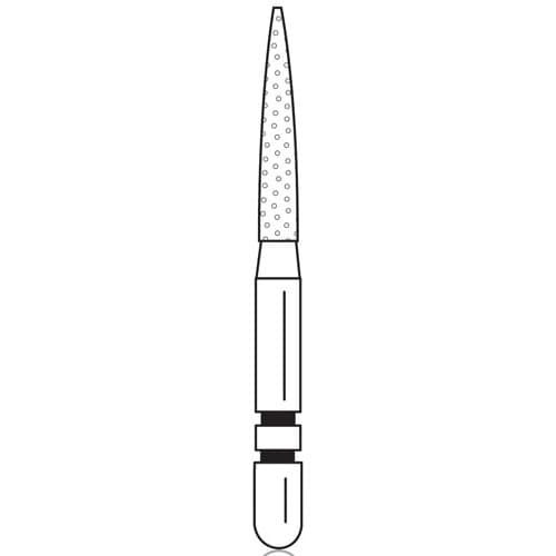 Two Striper Diamond Bur, FG, Flame, #260.8, Medium Grit, Blue Ring, 1.4 mm Major/0.4 mm Minor Diameter, 8.0 mm Length, 5/Pk, 2015956 thumbnail 6