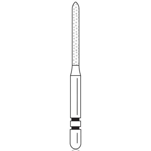 Two Striper® Diamond Bur FG, Coarse, Modified Beveled Cylinder, #511.10, 1.2 mm Diameter, 10 mm Length, Green Ring, 5/Pkg, 2015976 thumbnail 4