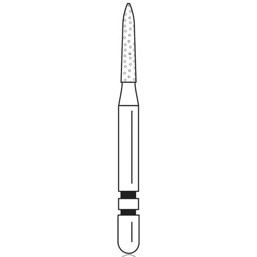 Two Striper® Diamond Bur FG, Coarse, Flame, #262.6.5, 1.3 mm Major/1.0 mm Minor Diameter, 6.5 mm Length, 5/Pkg, 2015983 thumbnail 4