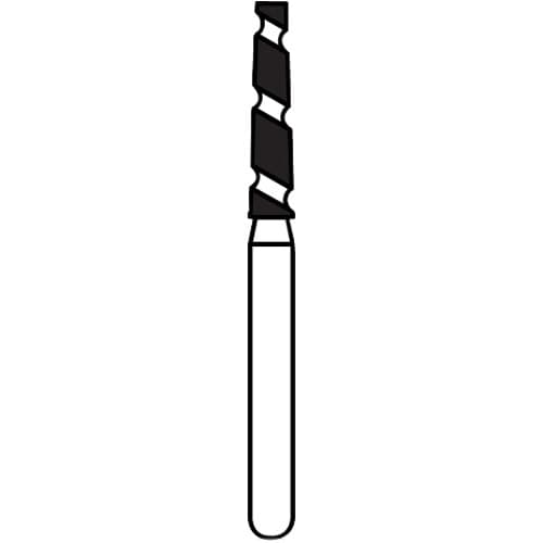 Solo Diamond™ Single-Use Diamond Bur, FG, Coarse, Spiral, Cylinder Round End, 1.6 mm Head Diameter, 8.0 mm Head Length, 25/Pkg, #837T016C thumbnail 4