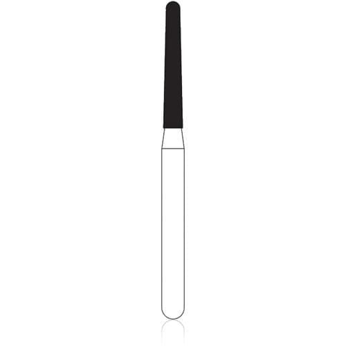NTI FG Diamond Bur, Coarse, Long Round End Taper, #856L-014 (C856L-014G), Friction Grip, 1.4 mm Diameter, 9.0 mm Length, Gold Pack of 50 thumbnail 3