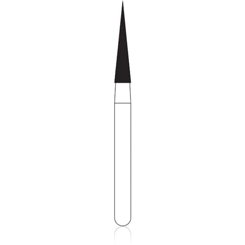 NTI FG Diamond Bur, Coarse Grit, Needle Shape, Friction Grip, #858-016 (C858-016), 1.6 mm Diameter x 8.0 mm Length, Green Ring, 5/Pkg thumbnail 4